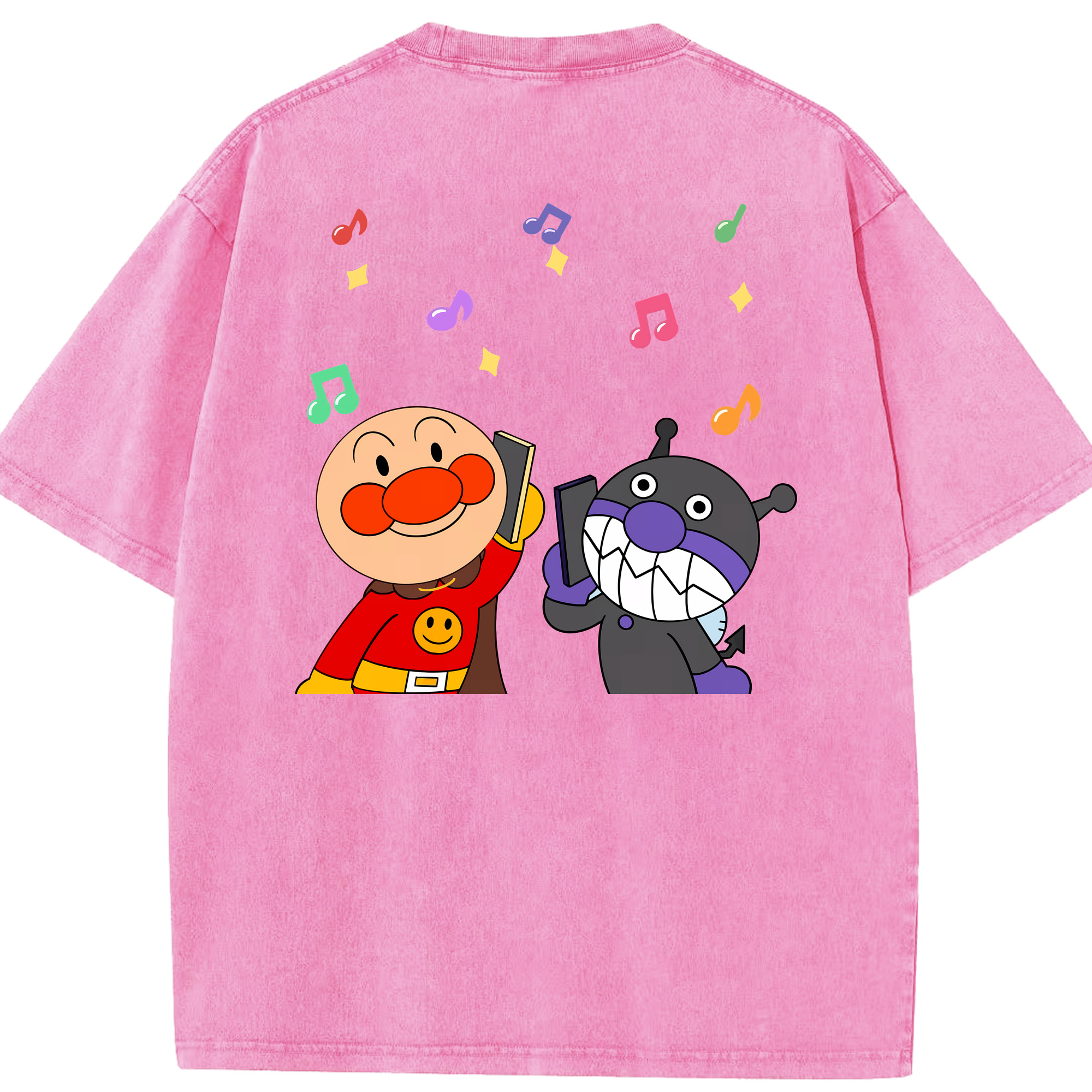 （画像用） アンパンマン Anpanman 綿100% ヴィンテージ風 半袖Tシャツ（背面プリント）